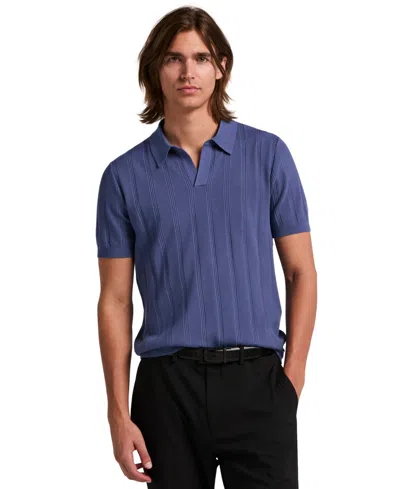 Perry Ellis Men's Johnny Collar Stripe Polo Shirt In Blue