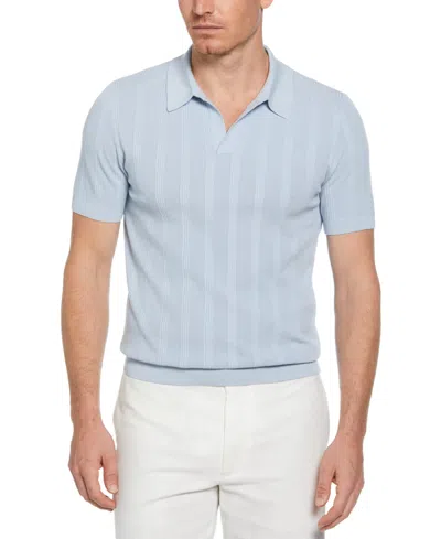 Perry Ellis Men's Johnny Collar Stripe Polo Shirt In Kentucky Blue