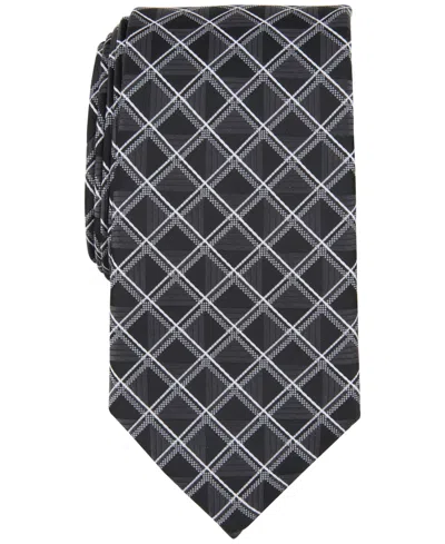 Perry Ellis Men's Karmen Grid Tie In Black