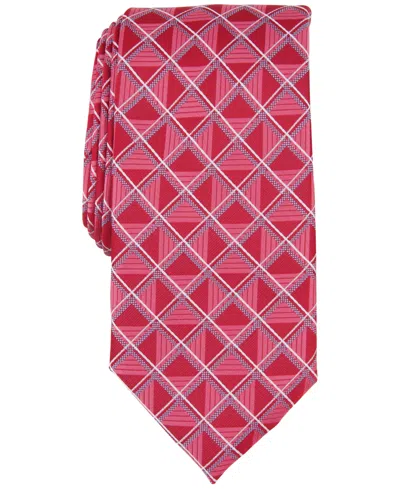 Perry Ellis Men's Karmen Grid Tie In Coral