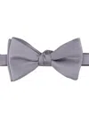 Perry Ellis Men's Large Black Pre-tied Satin Bowtie In Gray