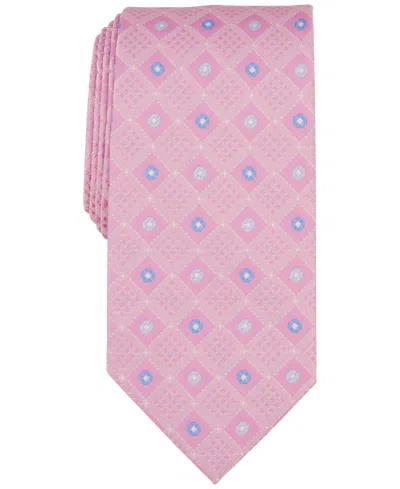 Perry Ellis Men's Laytone Diamond Medallion Tie In Pink
