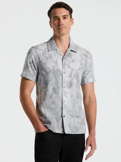 Perry Ellis Men's Leaf Print Camp Collar Shirt