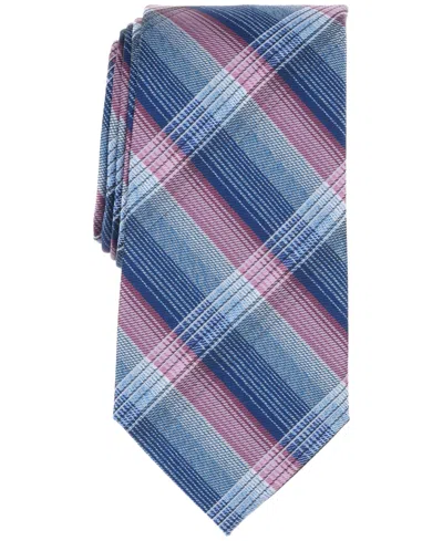 Perry Ellis Men's Levitt Plaid Tie In Mauve