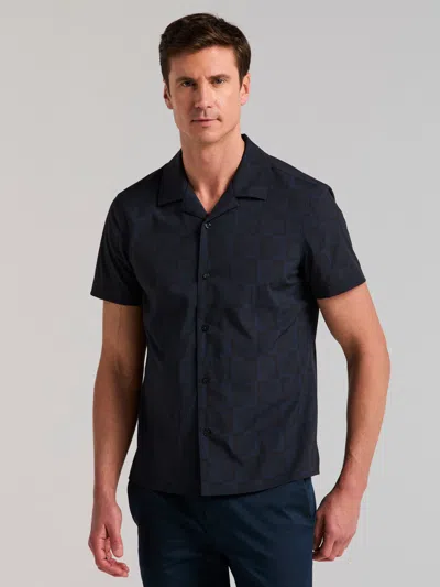 Perry Ellis Men's Linear Square Print Shirt In Blue