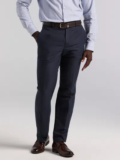 Perry Ellis Men's Linen Blend Herringbone Suit Pants In Blue