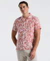 Perry Ellis Men's Linen Abstract Leaf Print Shirt In Burnt Sienna,multicolor