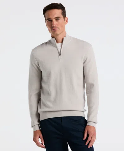 Perry Ellis Men's Long-sleeve Ottoman Quarter-zip Sweater