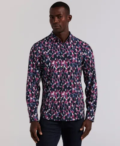 Perry Ellis Men's Long Sleeve Slim Fit Shirt In Multi