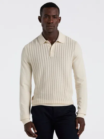 Perry Ellis Men's Long Sleeve Tech Polo Sweater In Neutral