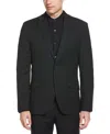 Perry Ellis Men's Machine Washable Textured Suit Jacket In Black