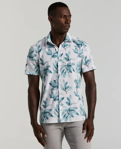 Perry Ellis Men's Magnolia Leaf Print Shirt In White