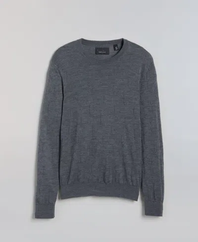 Perry Ellis Men's Merino Blend Geometric Crewneck Sweater In Gray