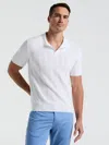 Perry Ellis Men's Mesh Stripe Sweater Polo In White