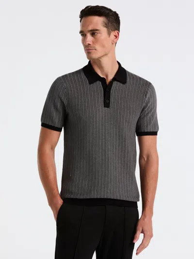 Perry Ellis Men's Mini Geo Jacquard Polo Sweater In Black