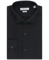 Perry Ellis Men's Modern-fit Lux Twill Solid Dress Shirt In Black