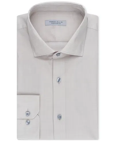 Perry Ellis Men's Modern-fit Lux Twill Solid Dress Shirt In Sienna