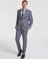 Perry Ellis Men's Modern-fit Solid Nested Suit In Grey Plaid