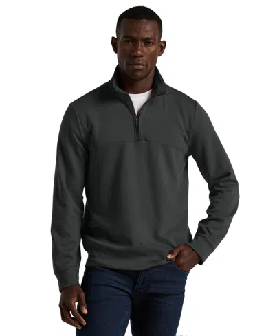 Perry Ellis Men's Neoprene Quarter Zip Long-sleeve Sweater In Yellow