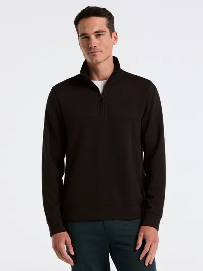 Perry Ellis Men's Neoprene Quarter Zip Sweater In Black
