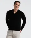 Perry Ellis Men's Open Polo Sweater In Black