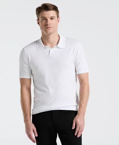 Perry Ellis Men's Open Polo Sweater In Bright White