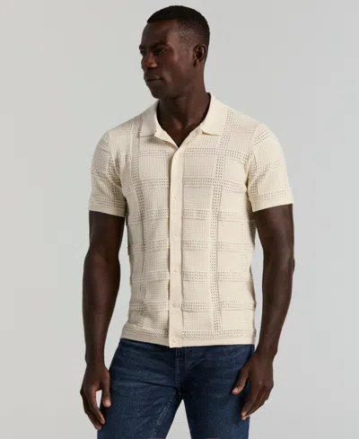 Perry Ellis Men's Open Stitch Jacquard Shirt In Neutral