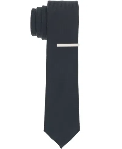 Perry Ellis Men's Oxford Solid Slim Tie In Black