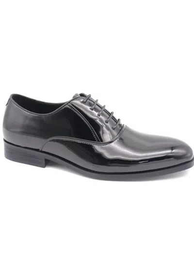 PERRY ELLIS MEN'S FAUX LEATHER OXFORD PATTENT SHOES