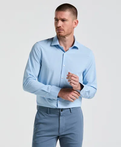 Perry Ellis Men's Performance Tech Solid Dress Shirt In Blue