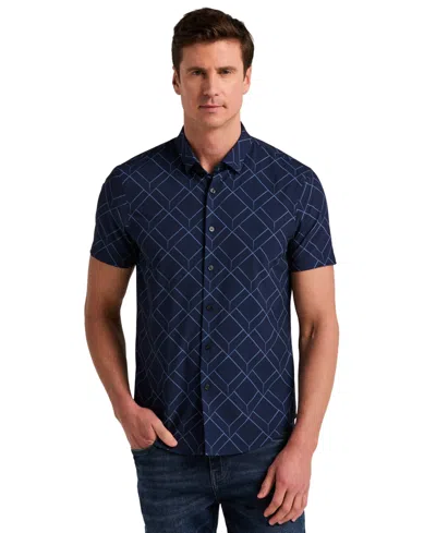 Perry Ellis Men's Perry Geo Print Slim-fit Shirt In Blue