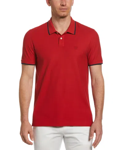 Perry Ellis Men's Pique Polo Shirt In Haute Red