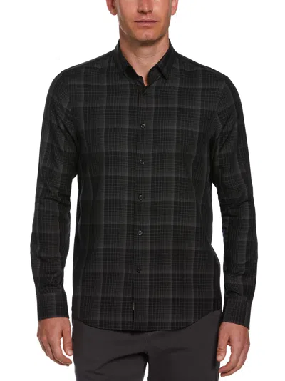 Perry Ellis Men's Plaid Print Shirt In Black