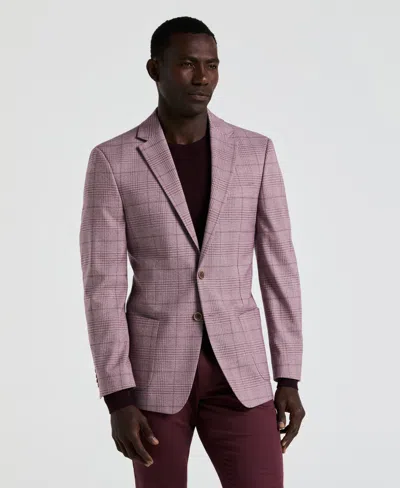 Perry Ellis Men's Plaid Print Sports Coat In Pink
