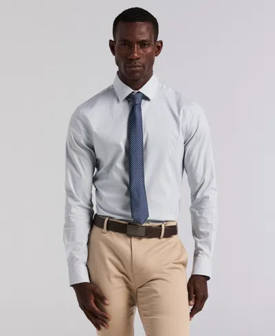Perry Ellis Men's Plaid Slim Fit Poplin Shirt In White