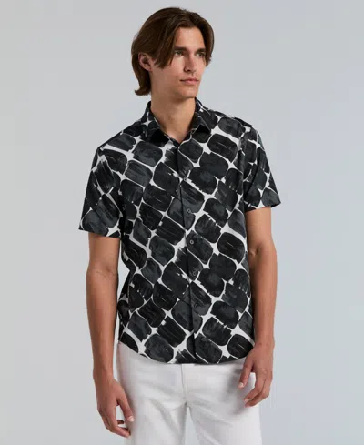 Perry Ellis Men's Poplin Abstract Print Short-sleeve Shirt In Multi