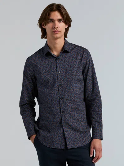 Perry Ellis Men's Poplin Floral Print Shirt In Blue
