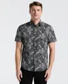 Perry Ellis Men's Poplin Linework Grid Print Shirt