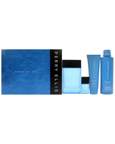PERRY ELLIS PERRY ELLIS MEN'S PURE BLUE 4PC GIFT SET