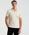 Perry Ellis Men's Quarter Zip Ribbed Polo In Birch - New Color,beige