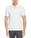 Perry Ellis Men's Ribbed Quarter Zip Polo In Bright White