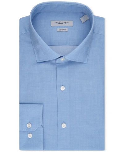 Perry Ellis Men's Modern-fit Lux Twill Solid Dress Shirt In Sky Blue