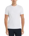 Perry Ellis Men's Ribbed Crewneck Short Sleeve T-shirt In Bright Whi
