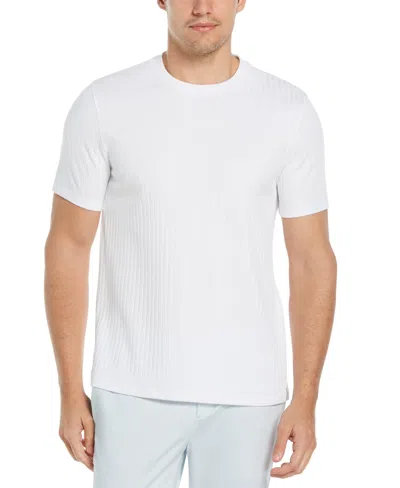 Perry Ellis Men's Rib Knit Crew Neck T-shirt In Bright White