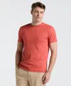 Perry Ellis Men's Rib Knit Crew Neck T-shirt In Burnt Sienna - New Color,brown