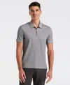 Perry Ellis Men's Ribbed Quarter Zip Heathered Polo In Gray