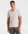 Perry Ellis Men's Slim-fit Ribbed Zip Polo Shirt