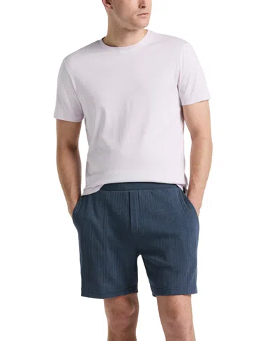 Perry Ellis Men's Ribbed Striped Drawstring 7" Shorts In Blue