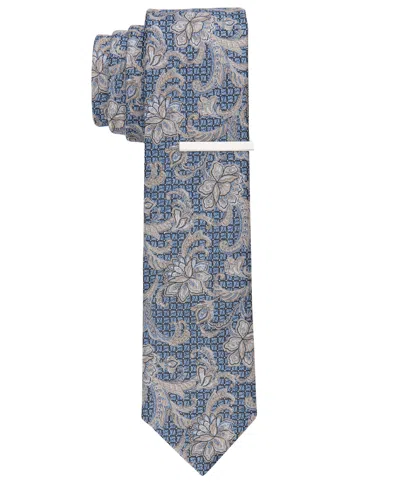 Perry Ellis Men's Rigby Floral Tie In Taupe,blue