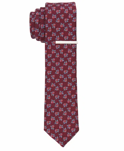 Perry Ellis Men's Rona Floral Tie In Re,red